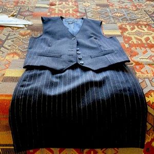 Wool vest and mini skirt from Banana Republic